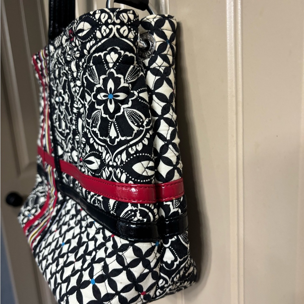 Vera Bradley Black and Red Patterned Shoulder Bag - Picture 2 of 4